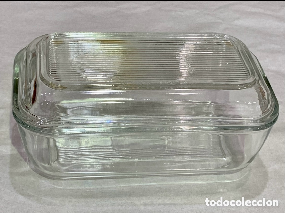 Vintage: Mantequillera de cristal. ARCOROC. France. A&ntilde;os 80.
