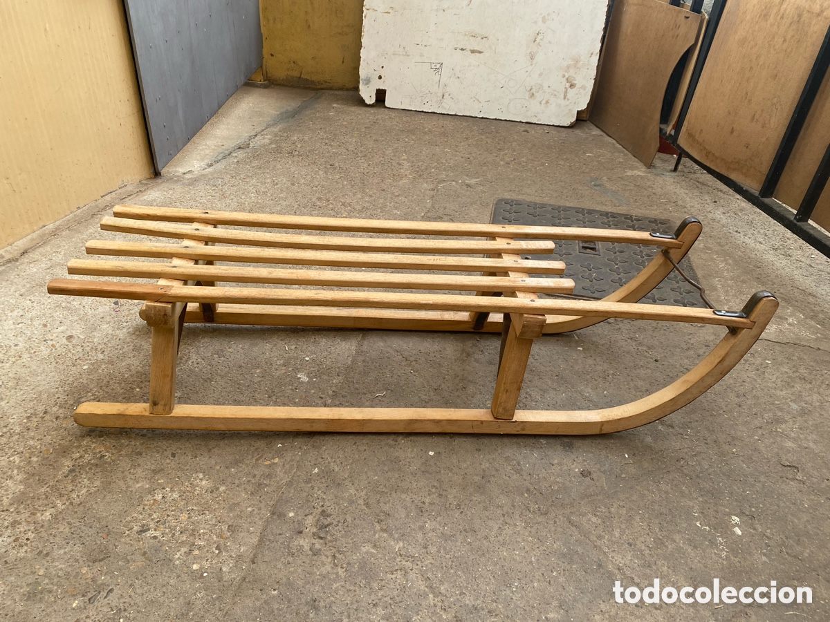 Vintage: Trineo vintage original PILZ DAVOS. Madera y hierro.
