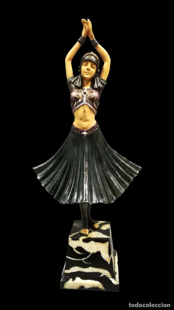 Vintage: FIGURA RESINA SIMIL CRISELEFANTINA BAILARINA ART DECO DEMETRE CHIPARUS VERONESE