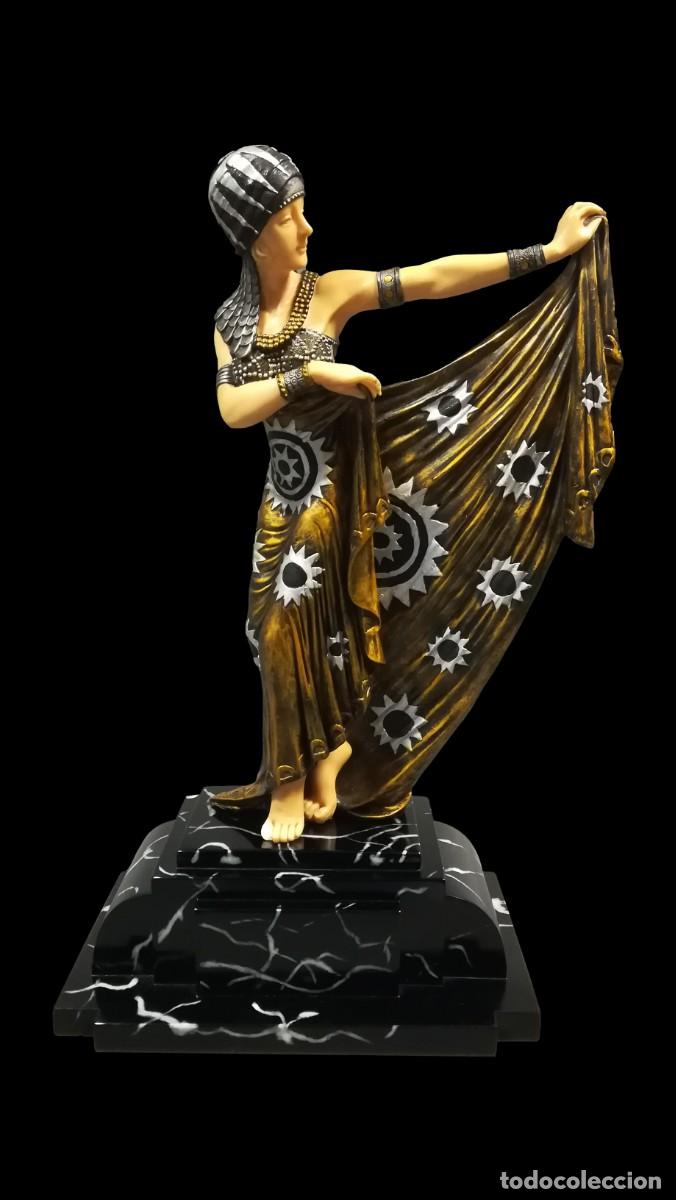 Vintage: FIGURA RESINA SIMIL CRISELEFANTINA BAILARINA ART DECO DEMETRE CHIPARUS VERONESE