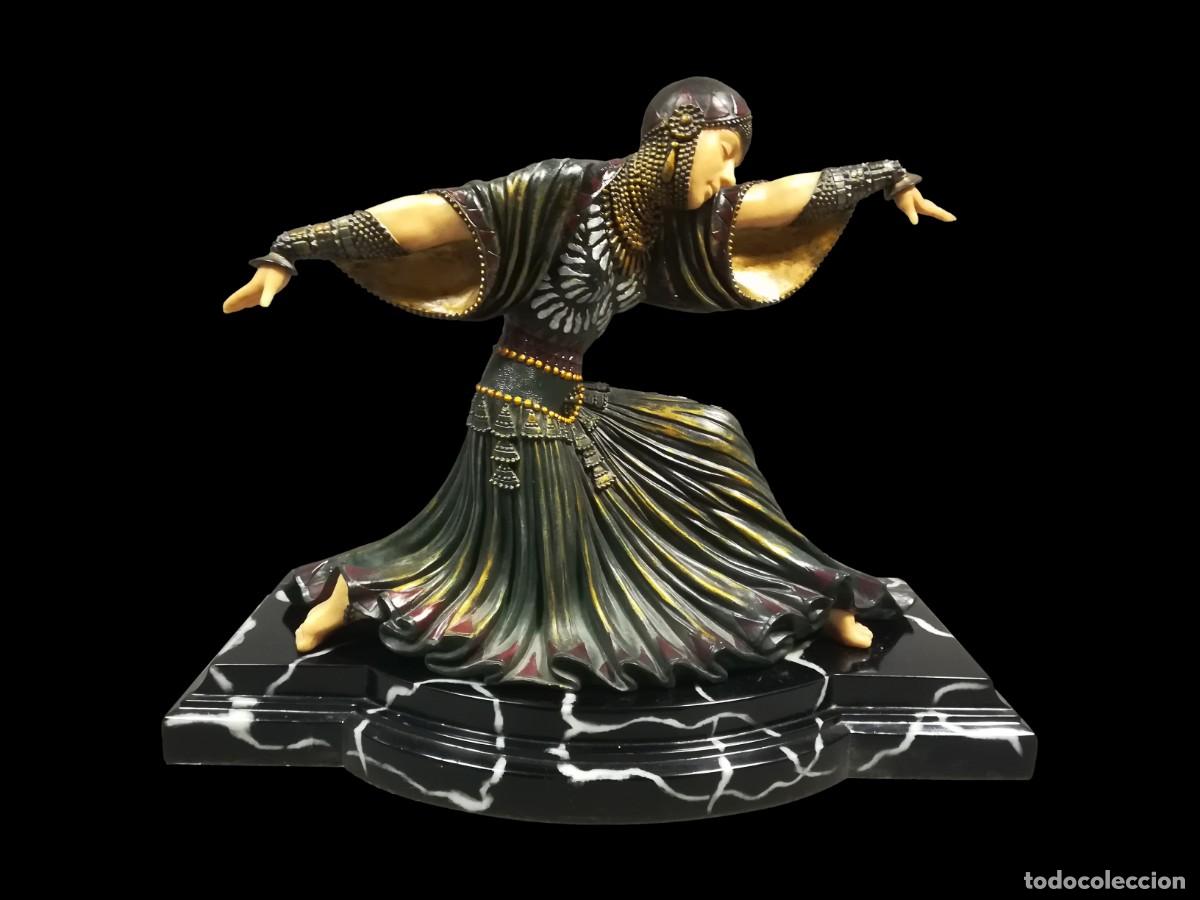 Vintage: FIGURA RESINA SIMIL CRISELEFANTINA BAILARINA ART DECO DEMETRE CHIPARUS VERONESE