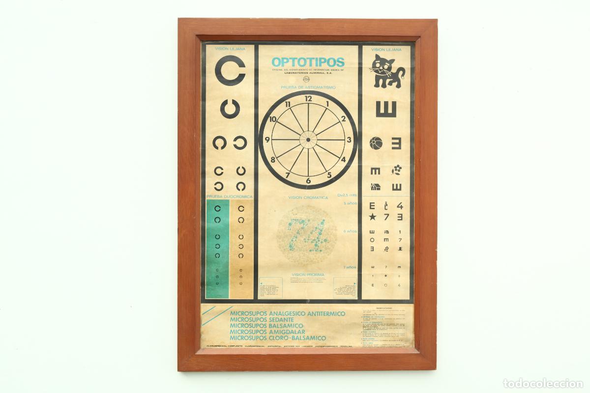 Vintage: CARTEL VINTAGE DE OPTOTIPOS LABORATORIOS ALMIRALL RETRO A&Ntilde;OS 70