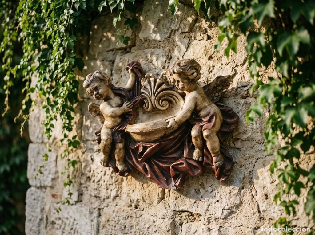 Vintage: BENDITERA DE PARED ANGELICAL