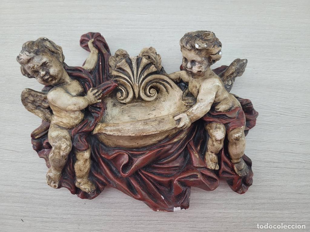 Vintage: BENDITERA DE PARED ANGELICAL - Foto 2
