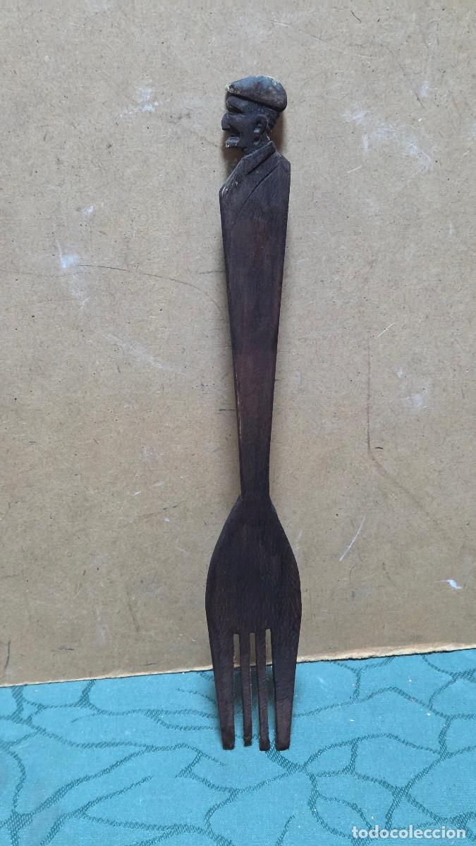 Vintage: trinchador de madera africana