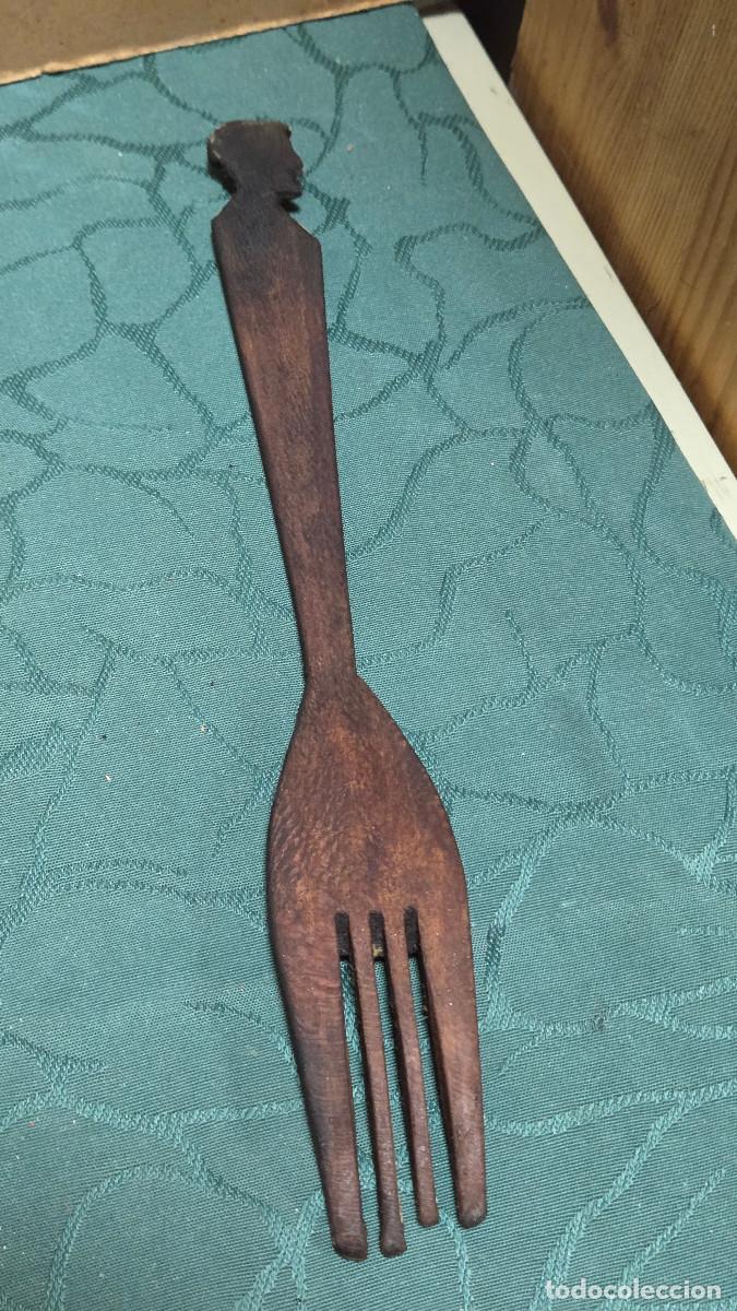 Vintage: trinchador de madera africana - Foto 3