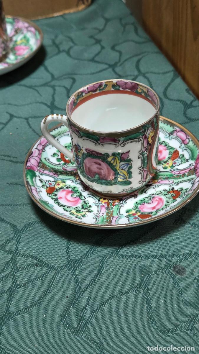 Vintage: taza y plato de porcelana oriental
