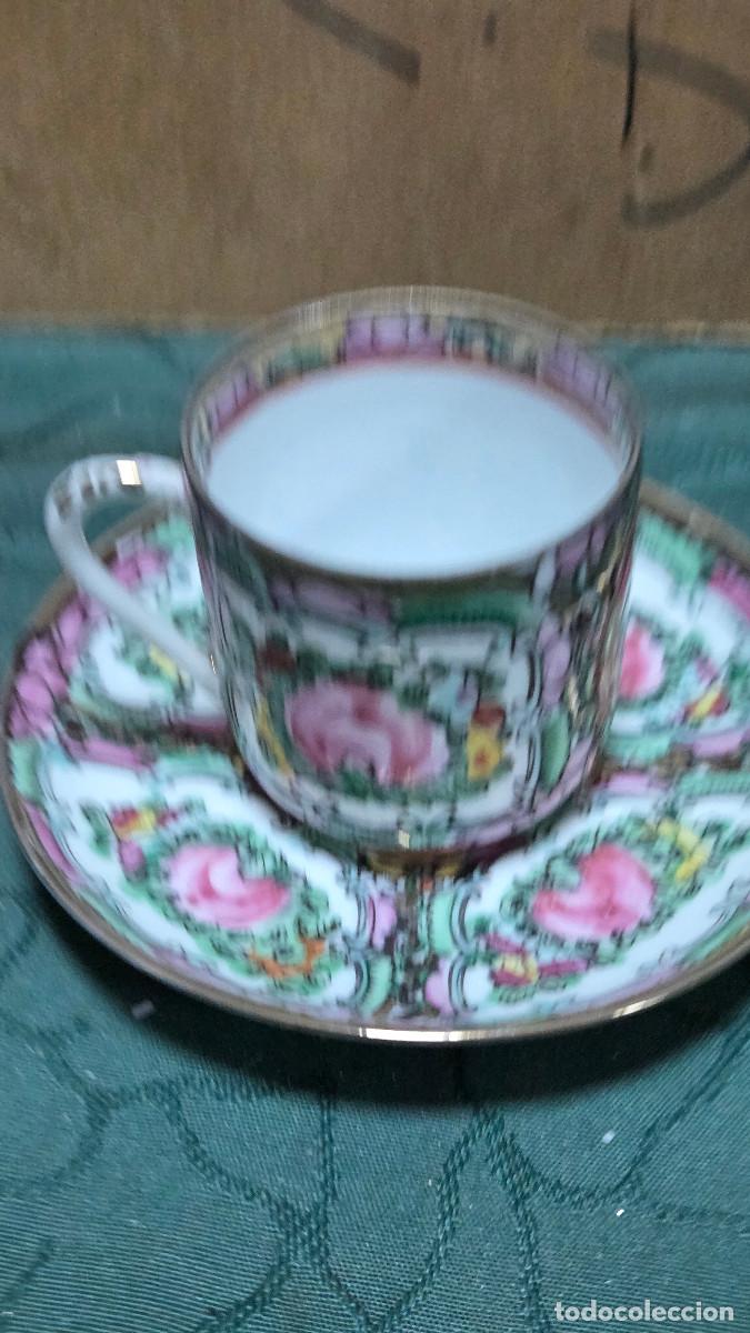 Vintage: taza y plato de porcelana oriental