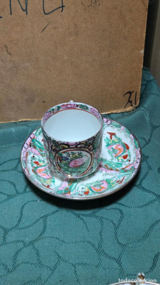 Vintage: taza y plato de porcelana oriental