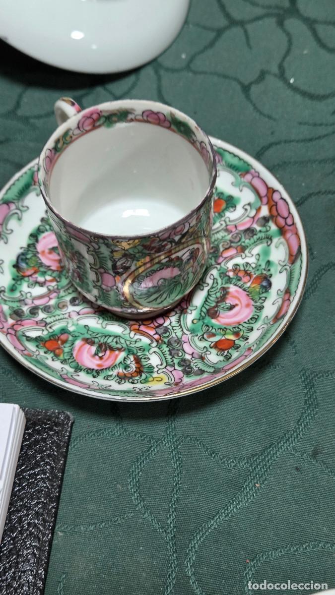 Vintage: taza y plato de porcelana oriental