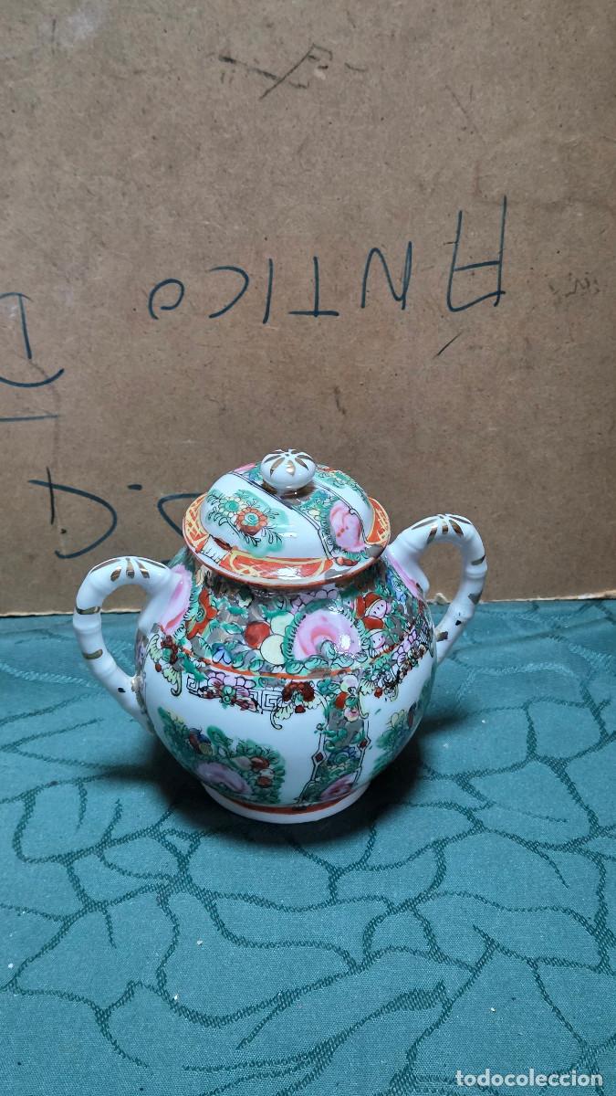 Vintage: azucarera de porcelana oriental