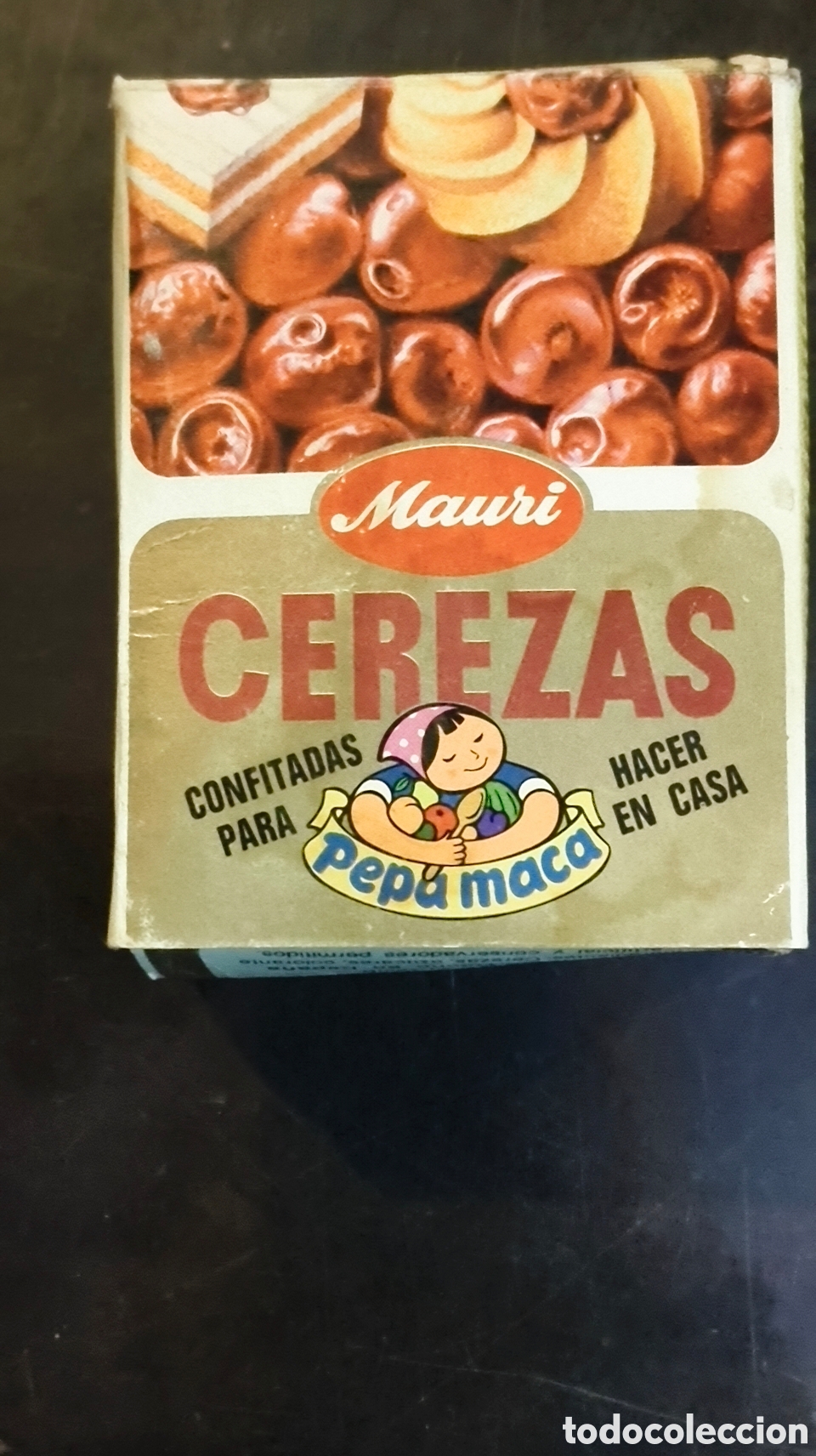 Vintage: Antigua caja de cart&oacute;n de cerezas mauri Barcelona Catalu&ntilde;a