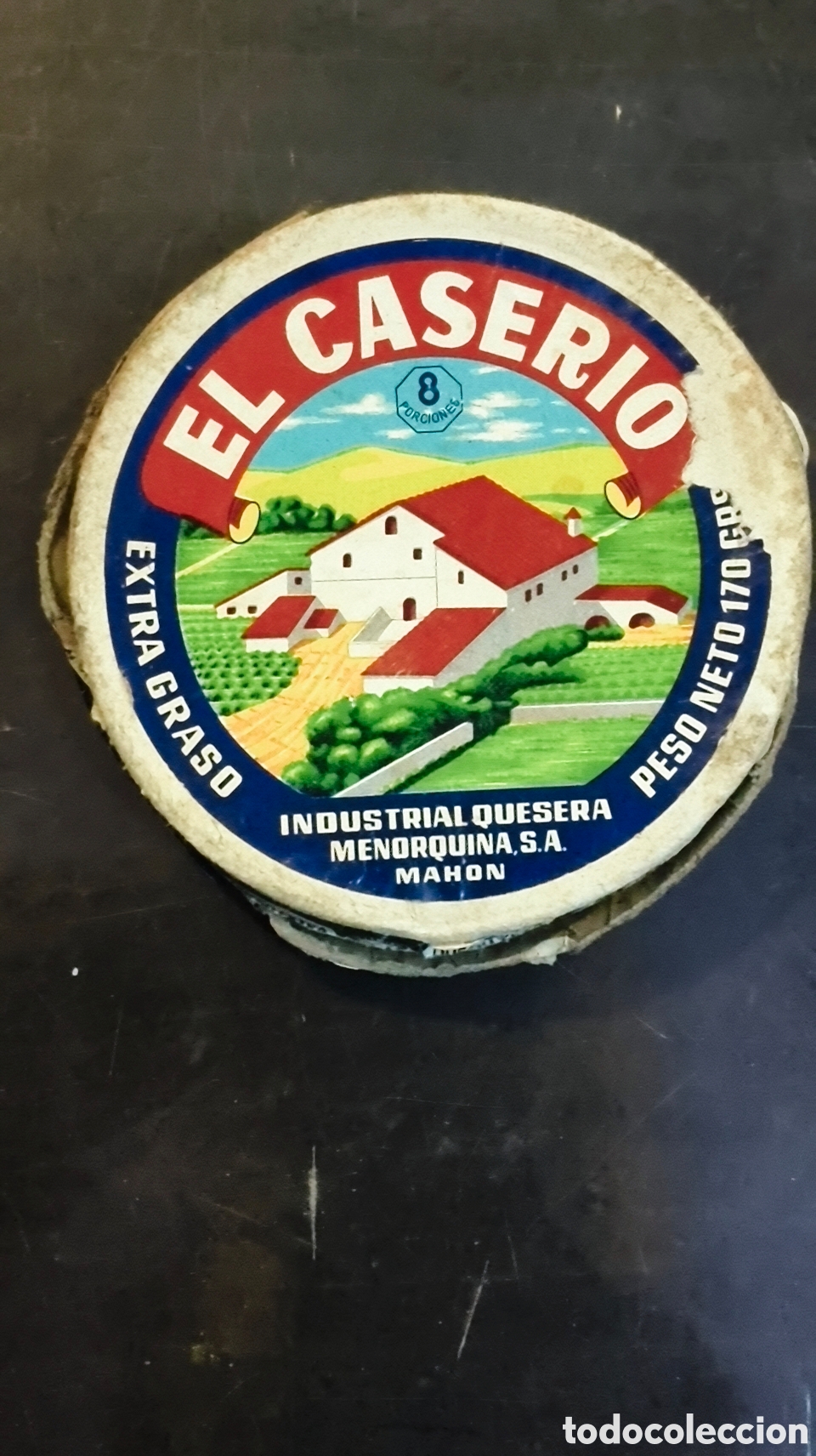 Vintage: Muy antigua caja de quesitos el caser&iacute;o Mah&oacute;n baleares