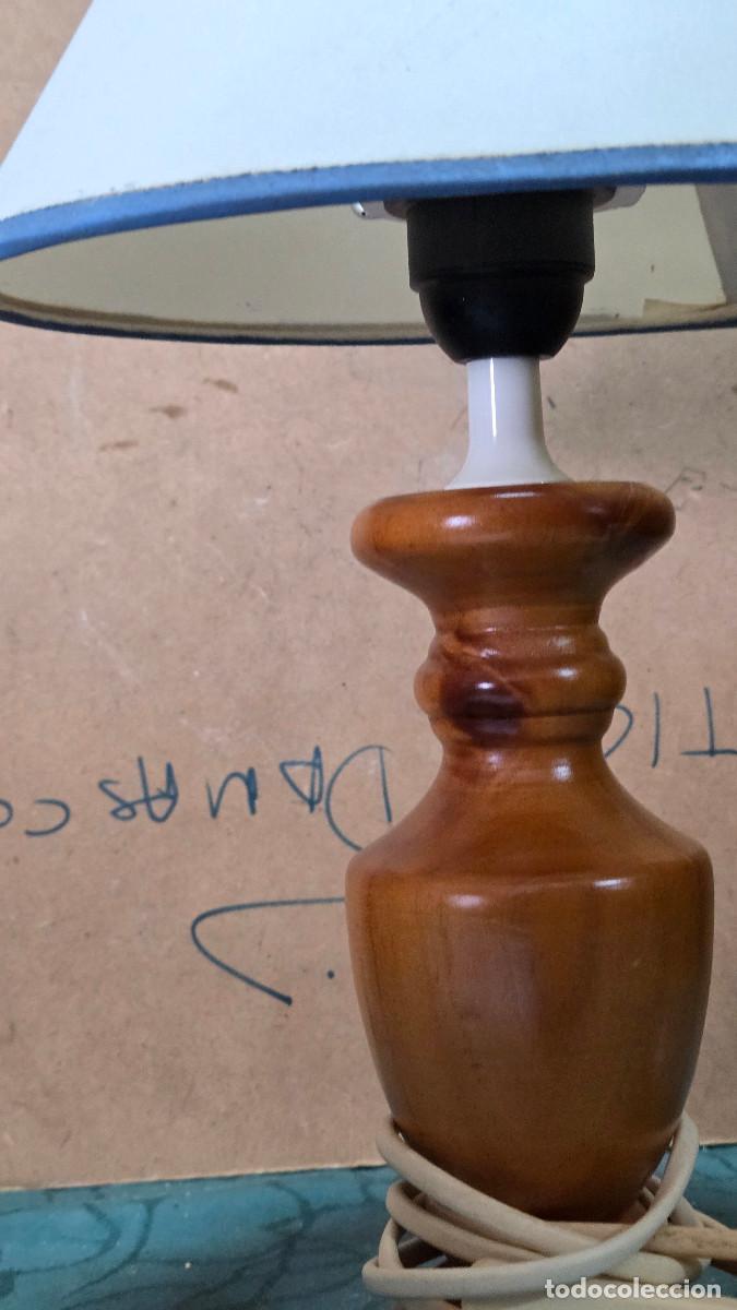 Vintage: lampara de madera de mesita - Foto 3