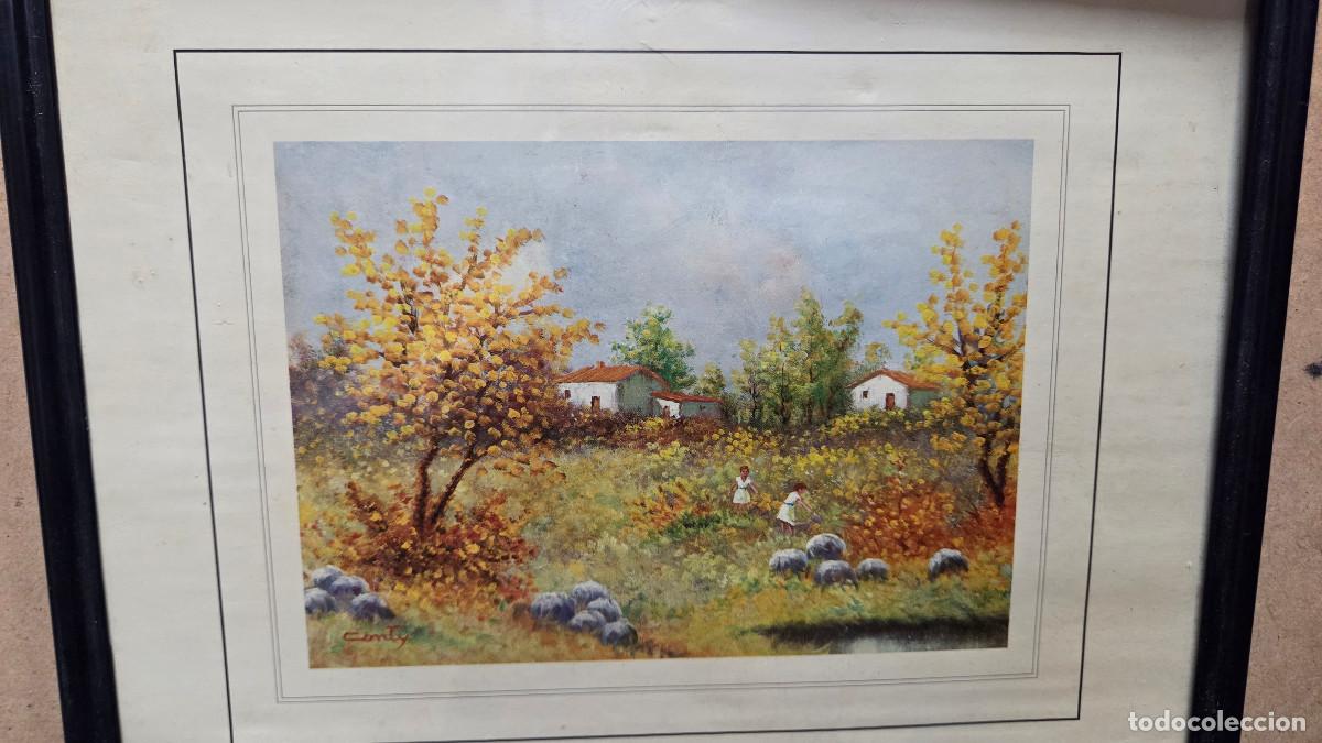 Vintage: cuadro con laminba antigua - Foto 2