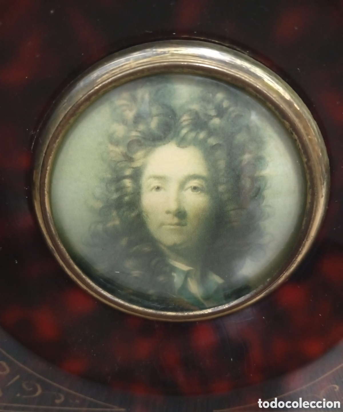 Vintage: Cuadro en miniatura de Moli&egrave;re en marco estilo carey - Foto 2