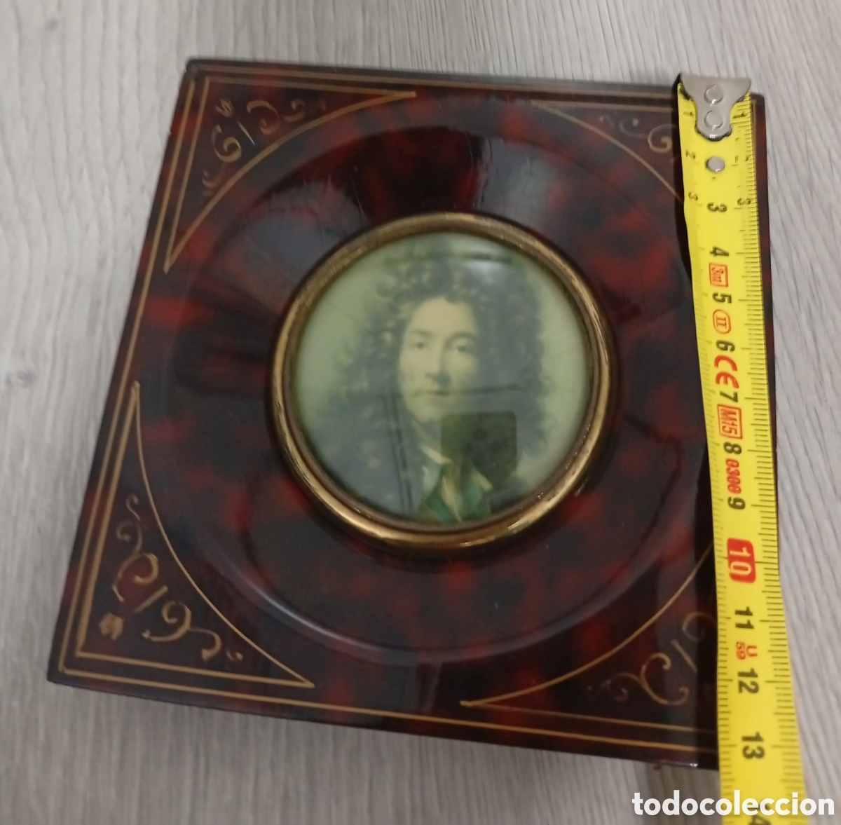 Vintage: Cuadro en miniatura de Moli&egrave;re en marco estilo carey - Foto 4