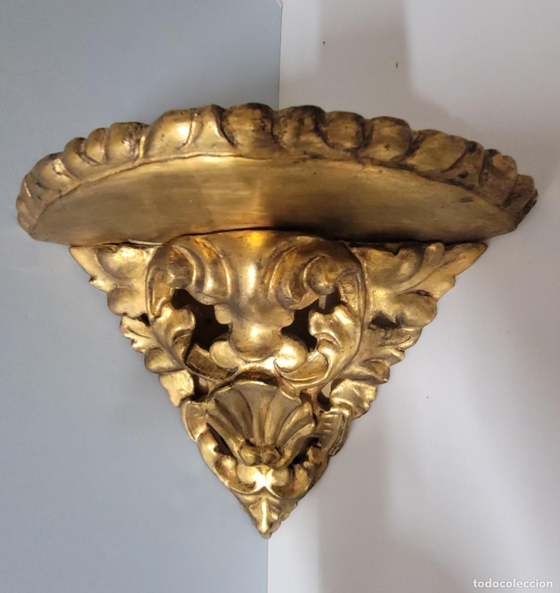 Vintage: M&eacute;nsula o peana de estuco dorado