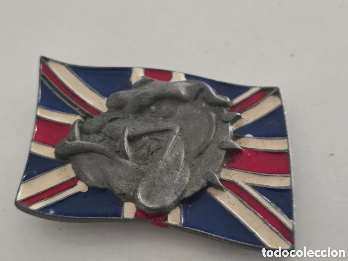 Vintage: hebilla de cintur&oacute;n bulldog bandera brit&aacute;nica