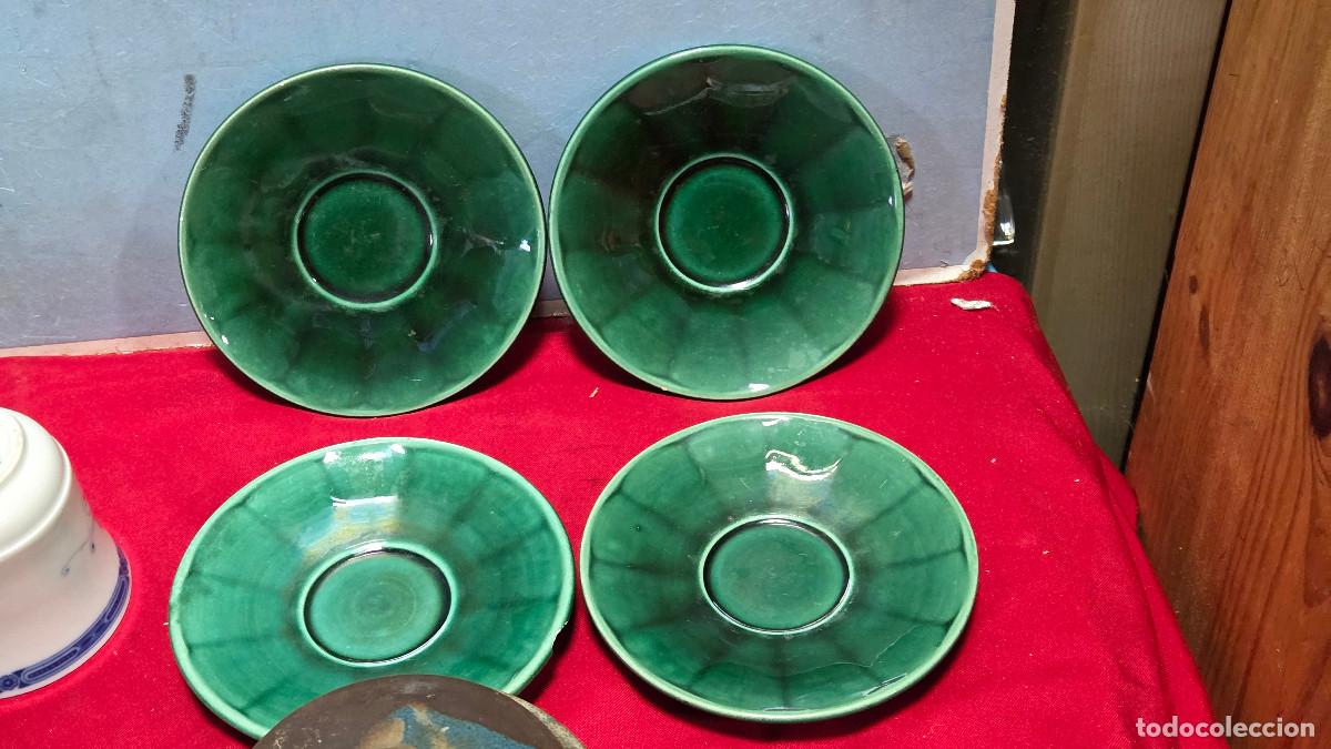 Vintage: 4 platos de ceramica peque&ntilde;a