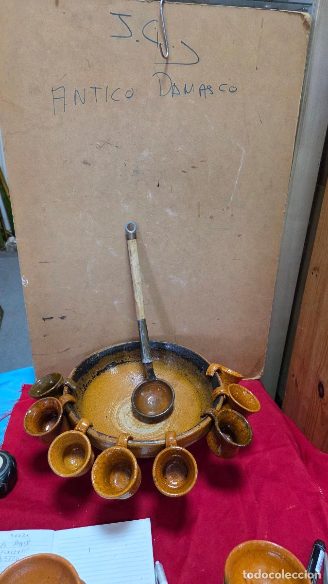 Vintage: ponchero con sus tazas de ceramica
