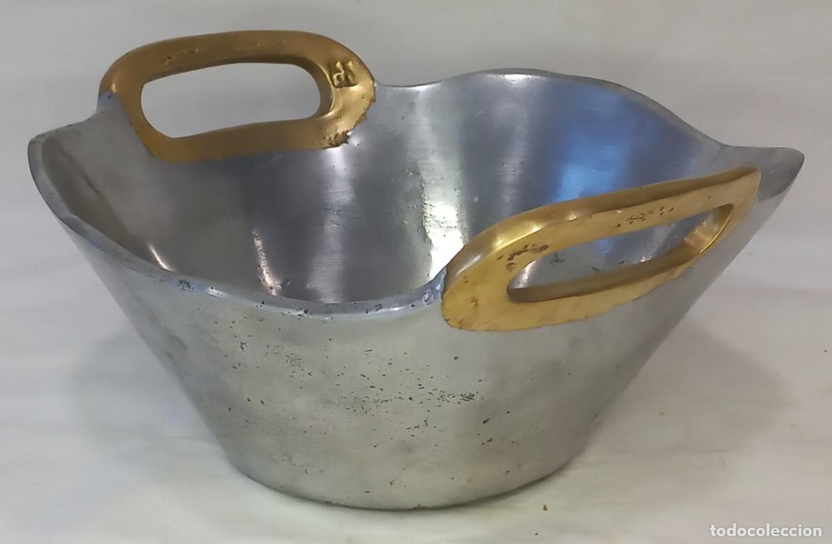 Vintage: GRAN CUENCO DE DISE&Ntilde;O EN ESTILO BRUTALISTA DE BRONCE Y ALUMINIO A&Ntilde;OS 80 DEL ARTISTA DAVID MARSHALL