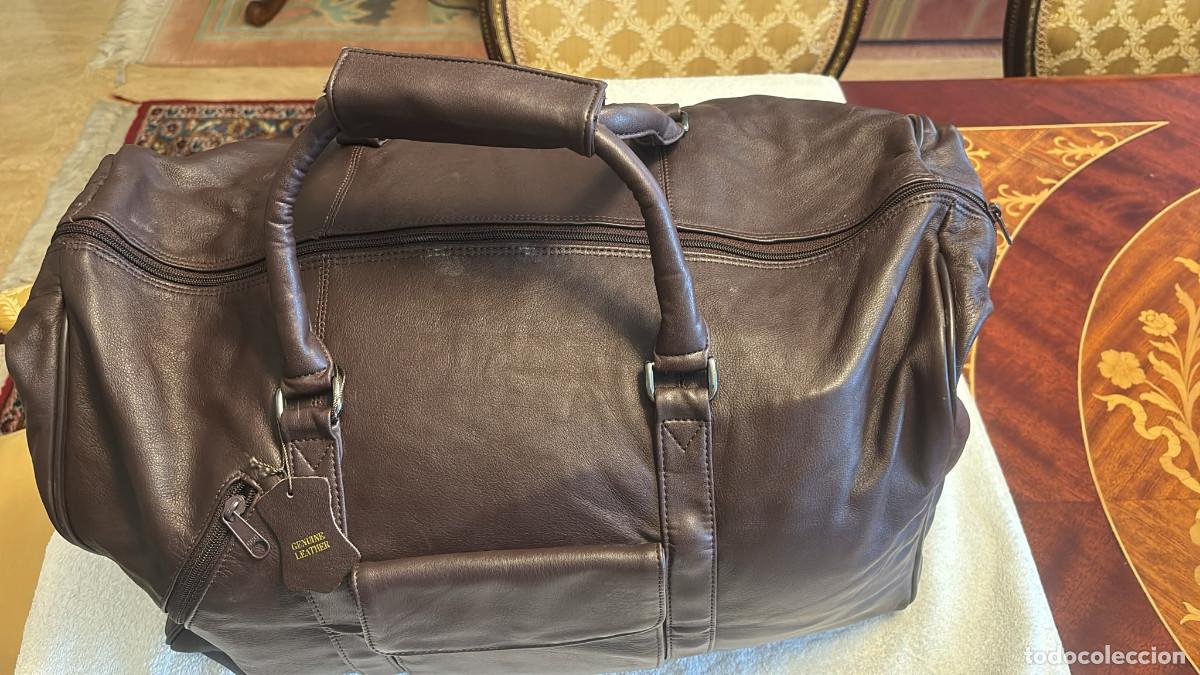 Vintage: Bolso de viaje vintage de piel aut&eacute;ntica marr&oacute;n &ndash; 50 cm