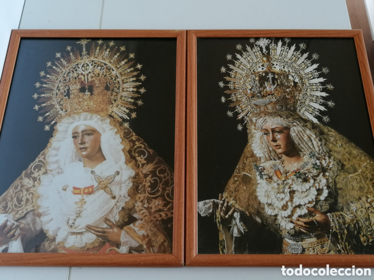 Vintage: Cuadros de l&aacute;mina Virgen Macarena y Esperanza de Triana de Sevilla