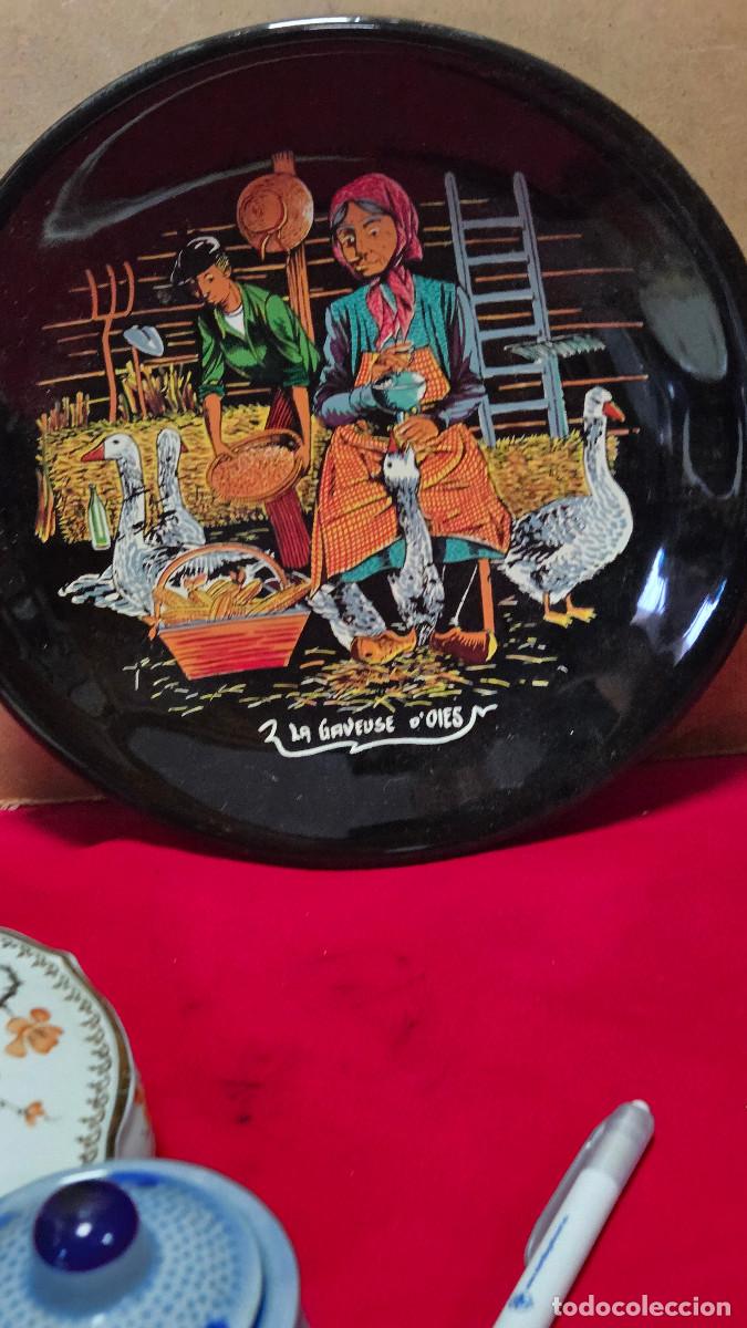 Vintage: plato de ceramica negro