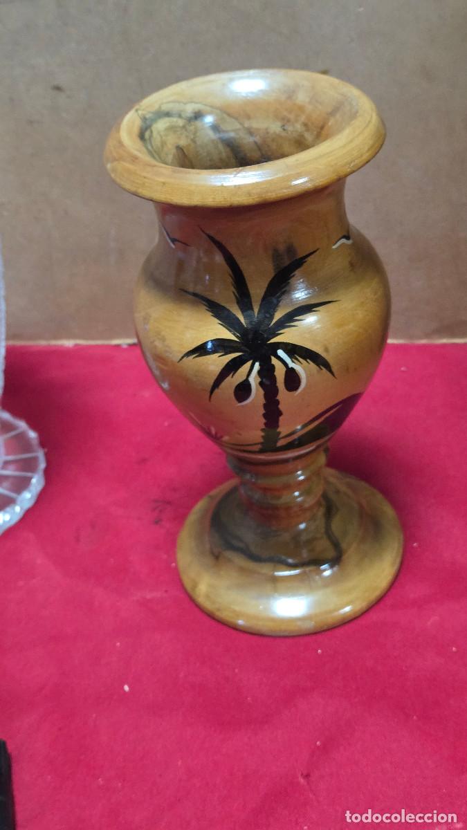 Vintage: jarron de madera vintage