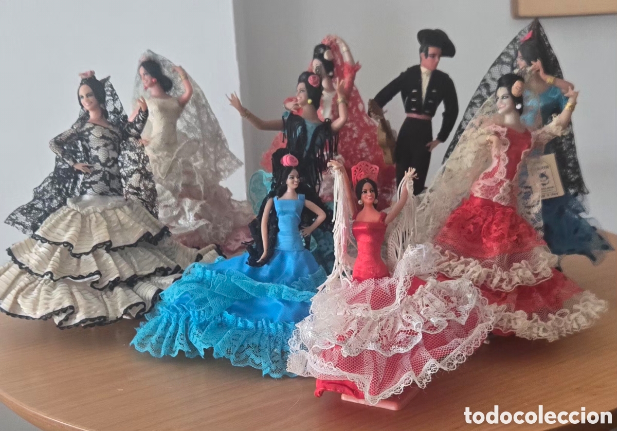 Vintage: Lote de mu&ntilde;ecas flamencas Marin y 2 flamencos