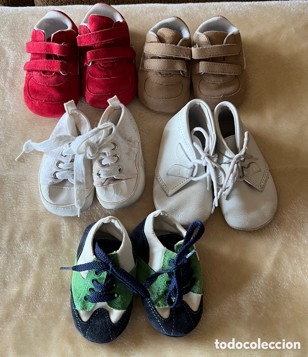Vintage: Lote 5 pares zapatos beb&eacute; primeros pasos T/15-19