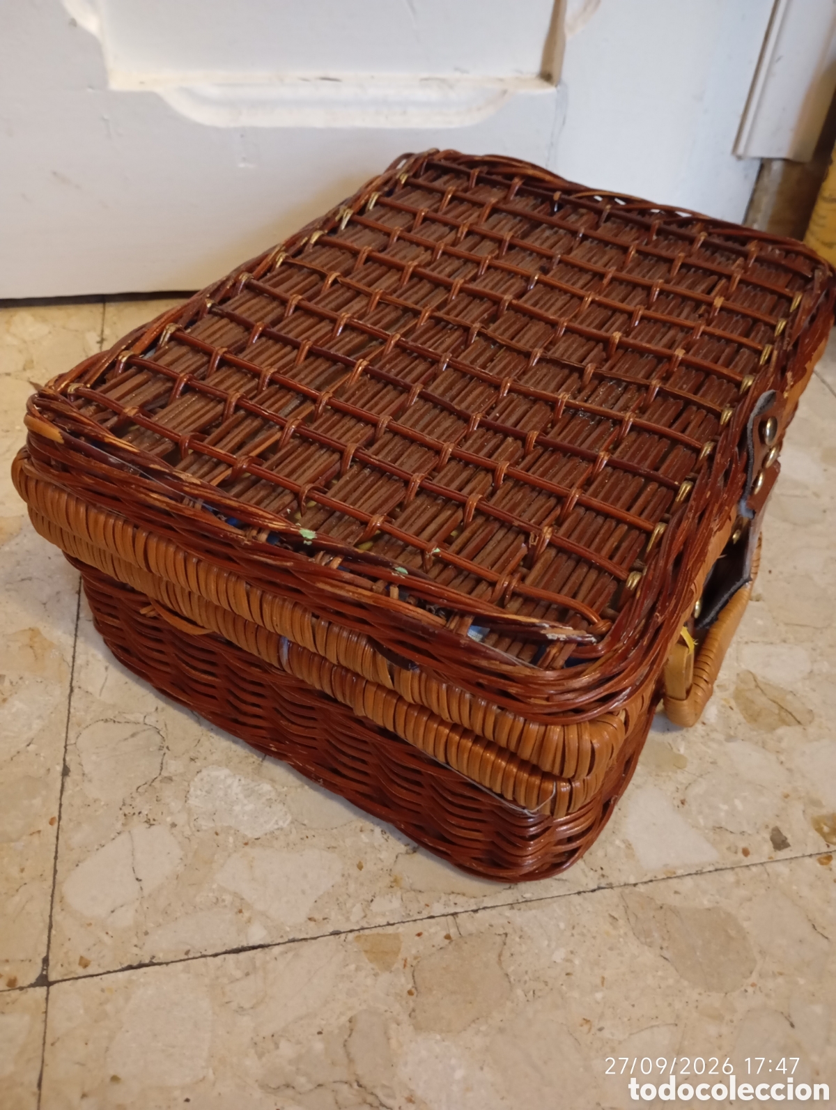 Vintage: Beautiful vintage rectangular wicker storage case - Foto 3