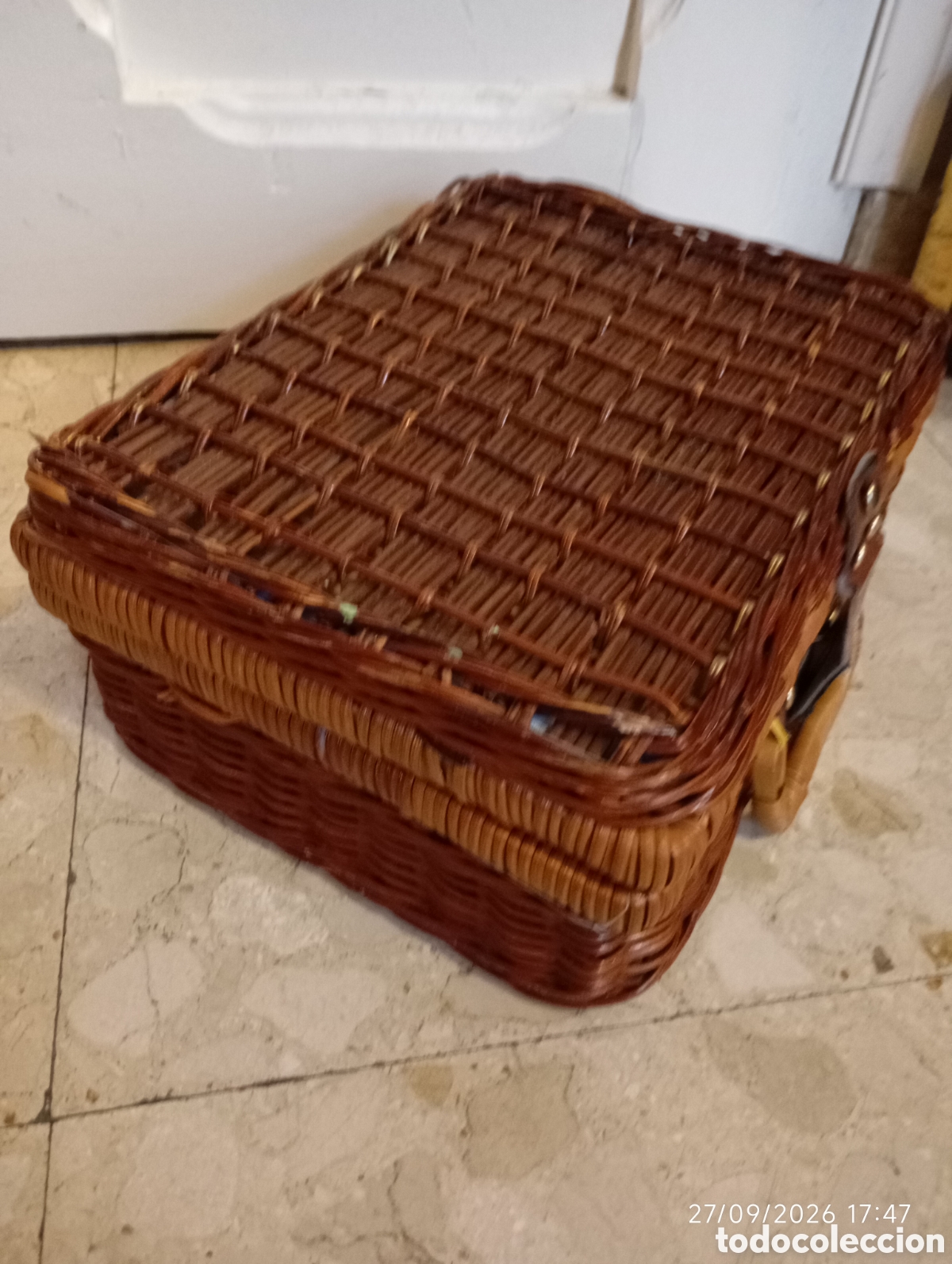 Vintage: Beautiful vintage rectangular wicker storage case - Foto 4