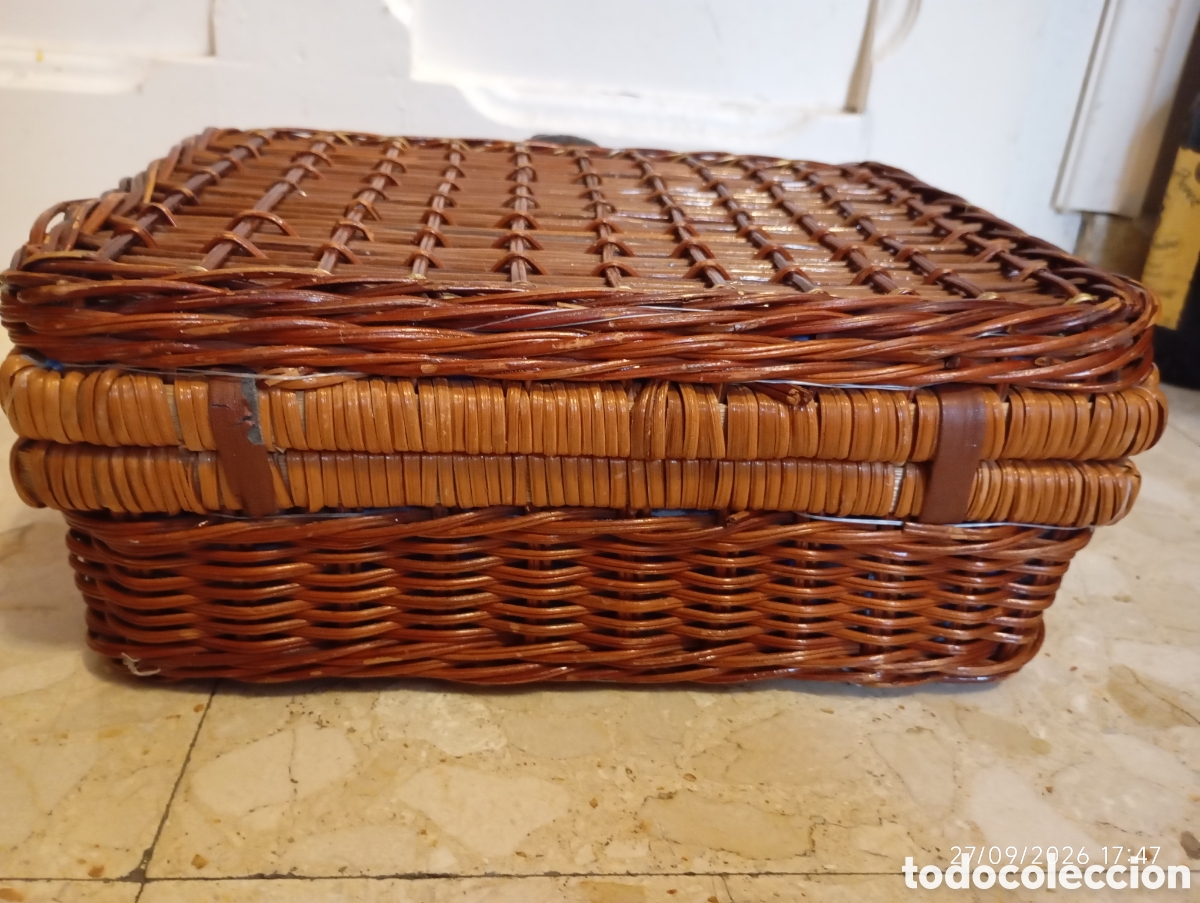 Vintage: Beautiful vintage rectangular wicker storage case - Foto 5