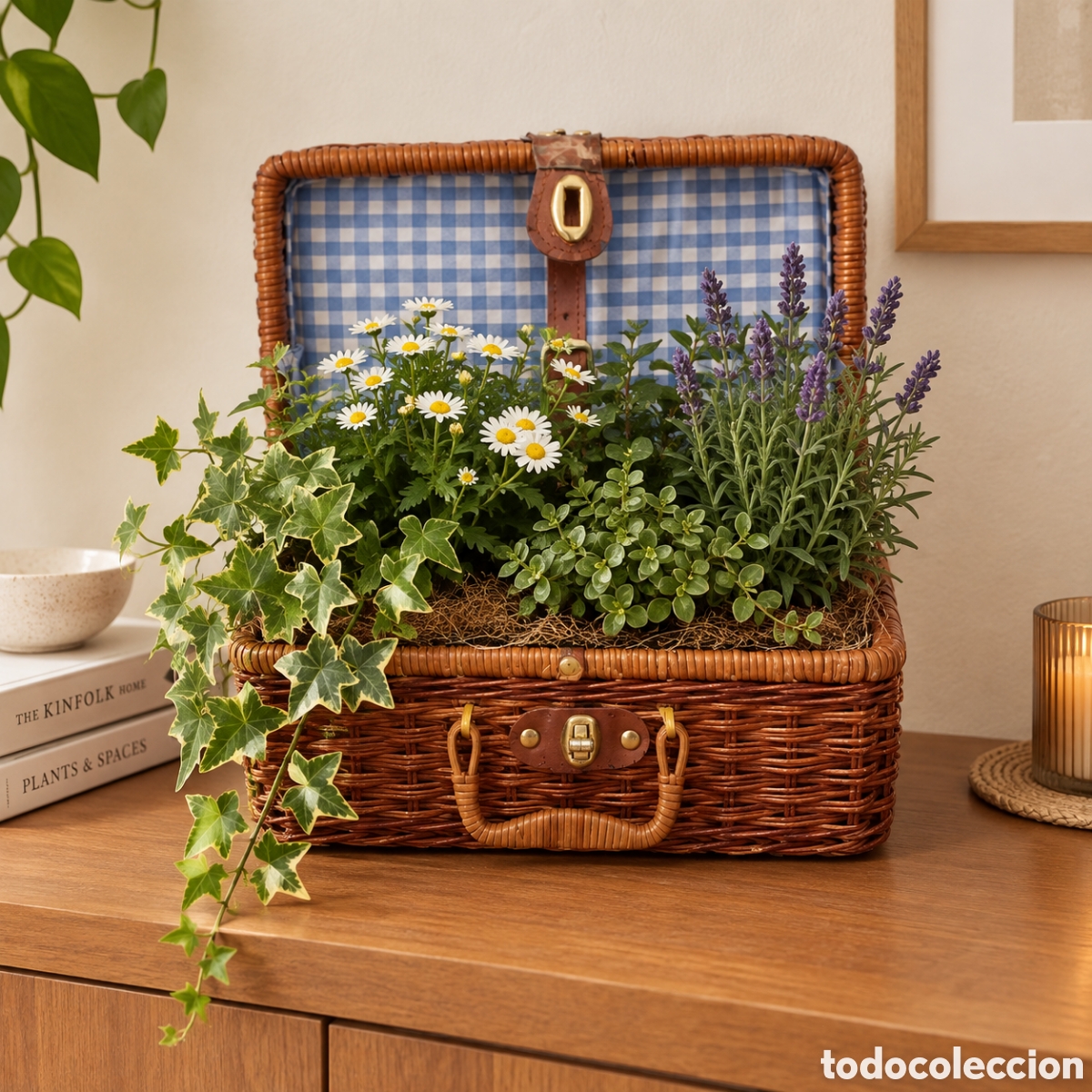 Vintage: Beautiful vintage rectangular wicker storage case - Foto 9