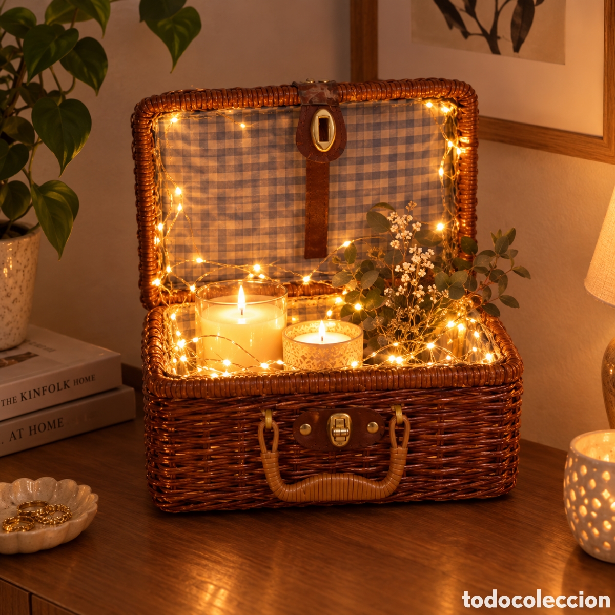 Vintage: Beautiful vintage rectangular wicker storage case - Foto 10