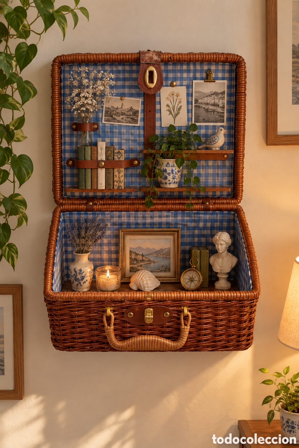 Vintage: Beautiful vintage rectangular wicker storage case - Foto 11