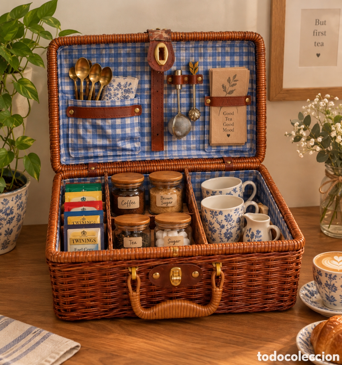 Vintage: Beautiful vintage rectangular wicker storage case - Foto 12