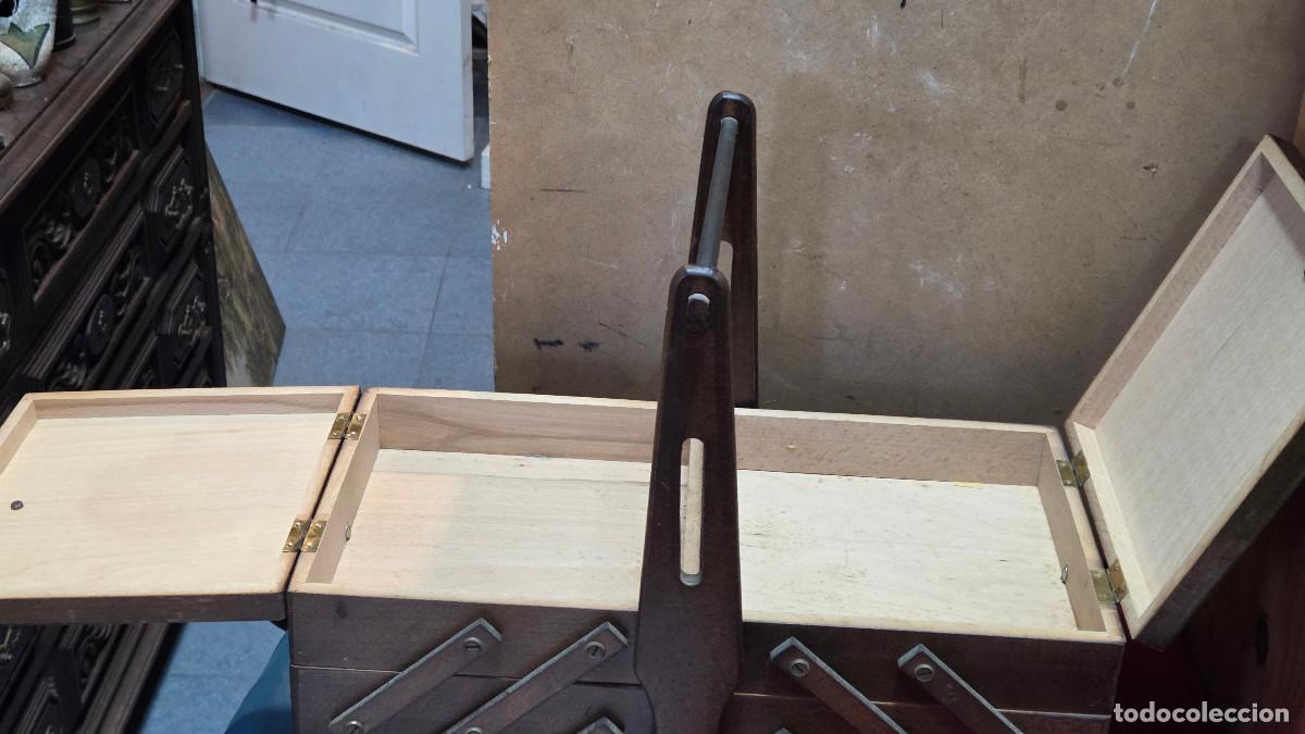 Vintage: costurero de madera antiguo - Foto 4