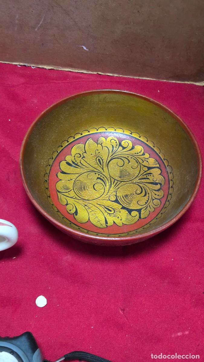 Vintage: cuenco de madera dorado - Foto 2