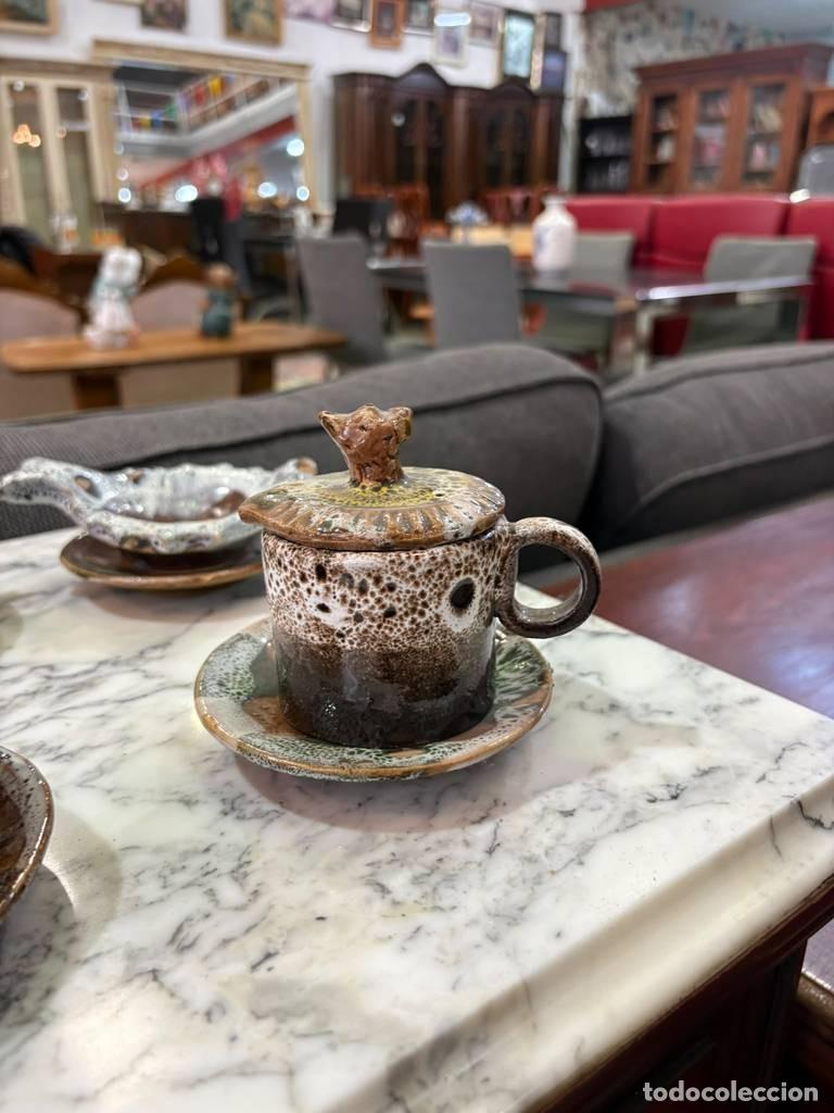 Vintage: JUEGO DE CAF&Eacute; ARTESANAL - Foto 4
