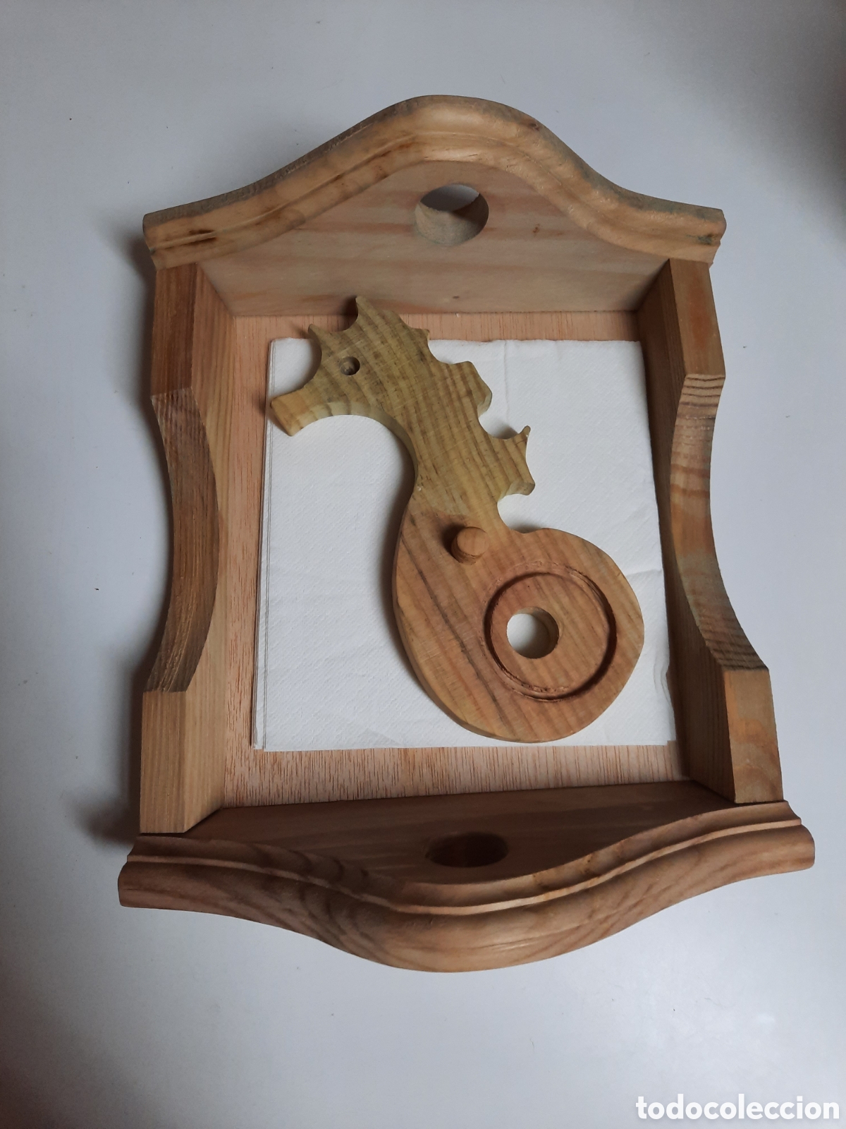 Vintage: Servilletero de madera maciza vintage