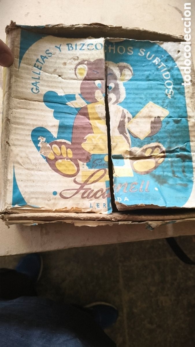 Vintage: Antigua caja fabrica dulces galletas bizcochos sacanell lerida Catalunya