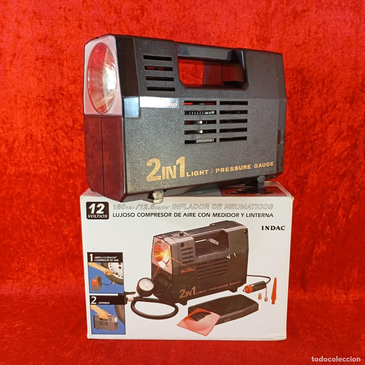 Vintage: INFLADOR DE NEUM&Aacute;TICOS VINTAGE - PORT&Aacute;TIL DE 12V & COMPRESOR MULTIFUNCI&Oacute;N - CON SU CAJA ORIGINAL