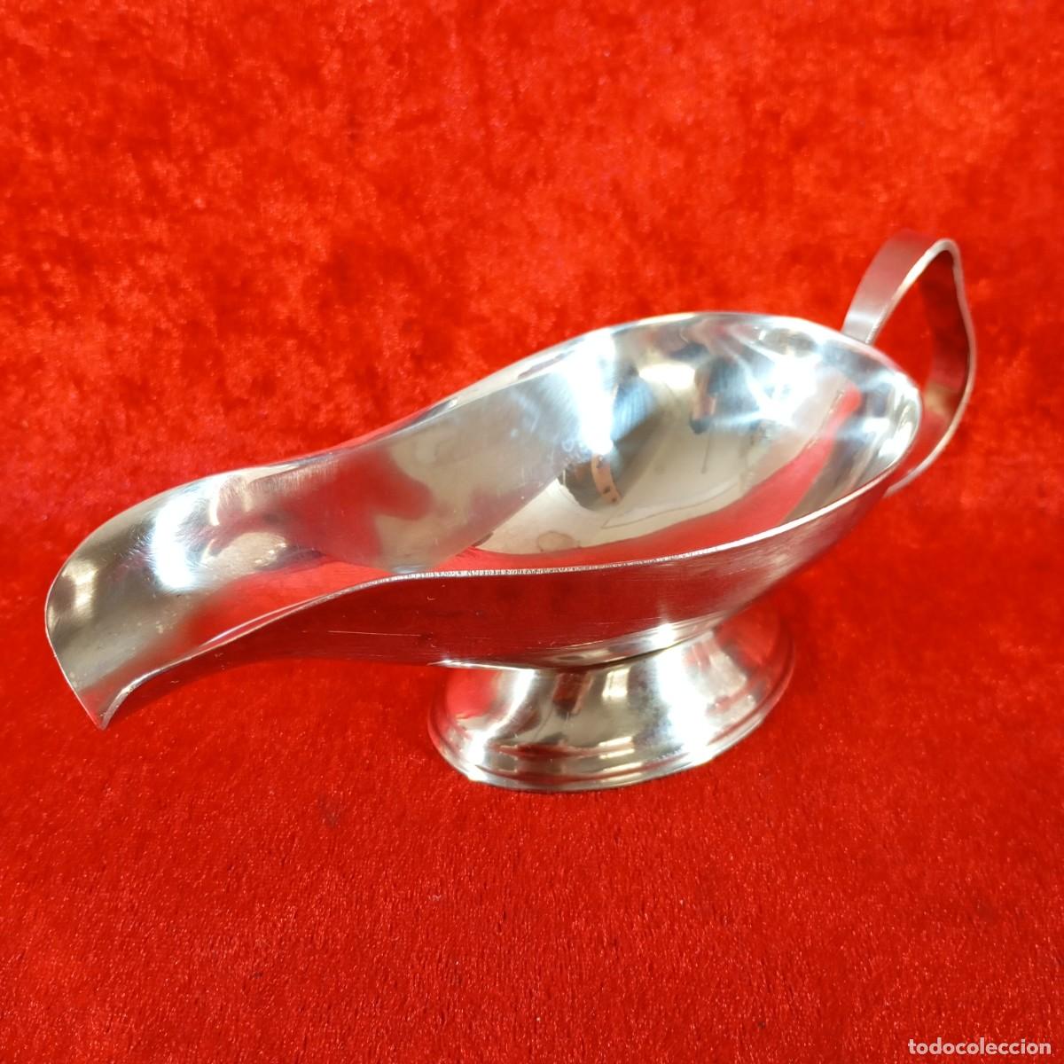 Vintage: SALSERA METALICA VINTAGE - ACERO INOXIDABLE - DEGREMME - SIGLO XX - 8 CM X 20 CM