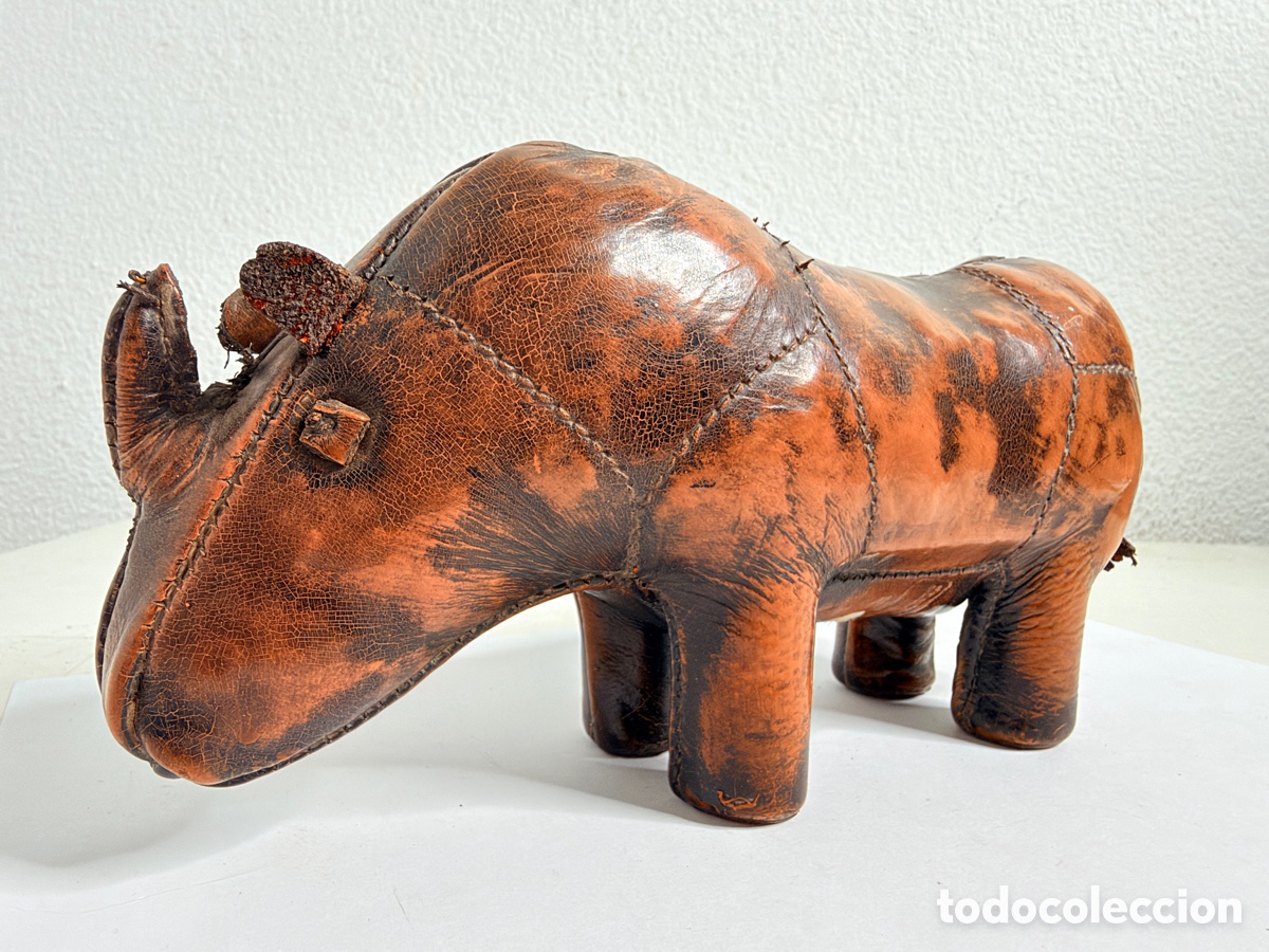 Vintage: Valenti, rhinoceros, c. 1975 Cuero 20 cm Rareza