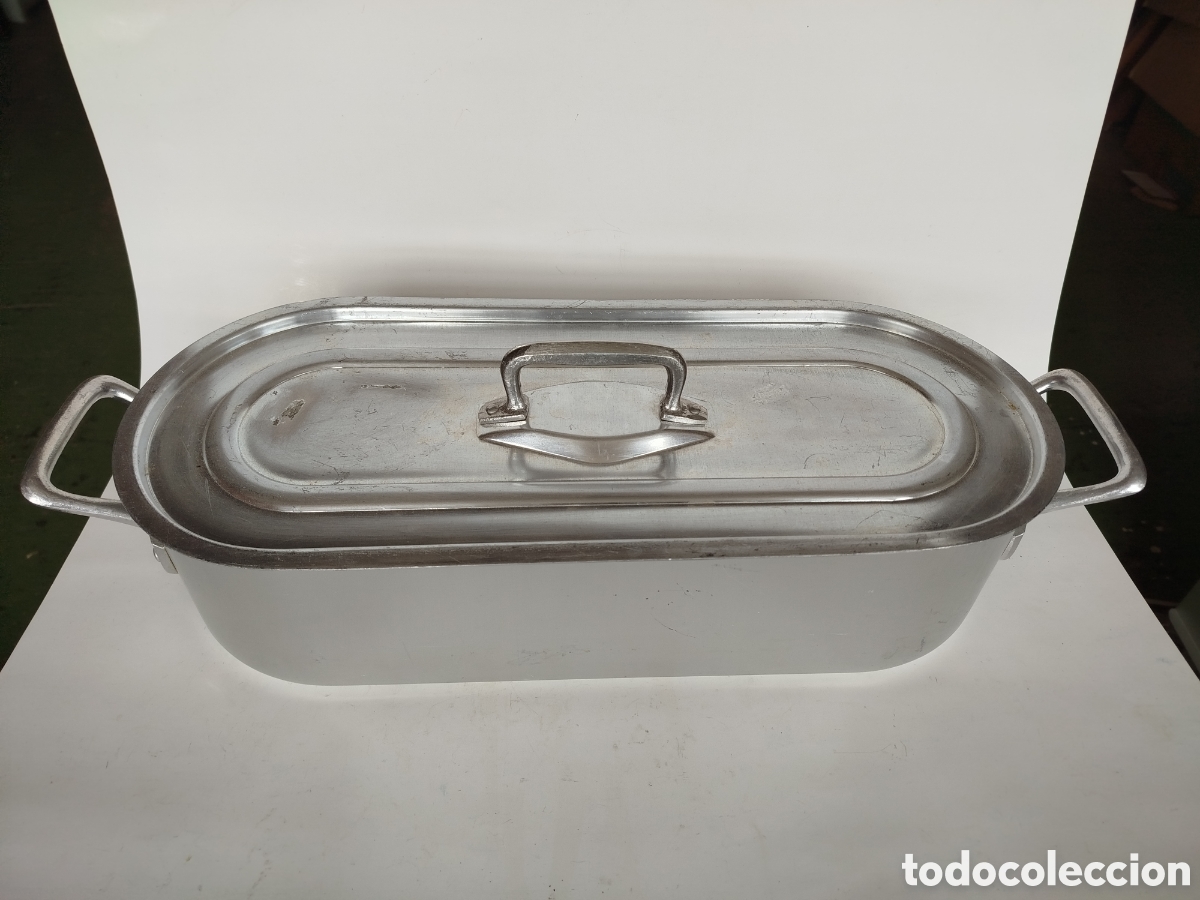 Vintage: CAZUELA PARA COCINAR PESCADO DE ALUMINIO. SIN ESTRENAR.