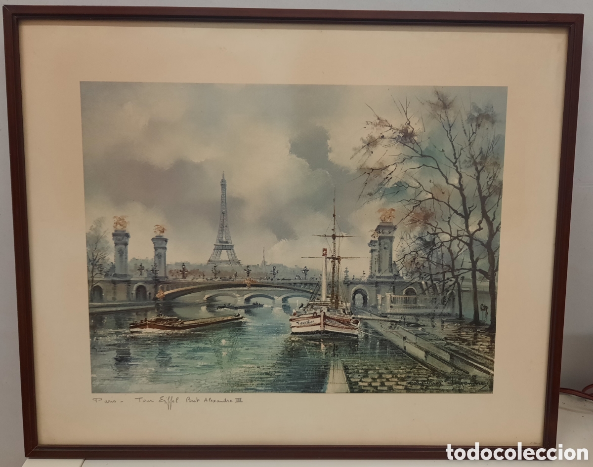 Vintage: Litograf&iacute;a vintage Paris