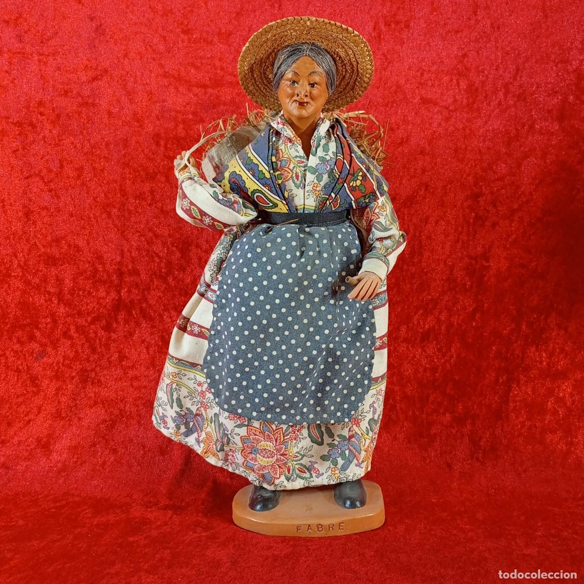 Vintage: FIGURA VINTAGE ARTESAL - TERRACOTA CON TRAJE TRADICIONAL - FABRE - 31,5 CM DE ALTO